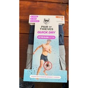 Pair of Thieves Mens Boxer Brief Quick Dry Action Blend Cotton 2-Pack Size S